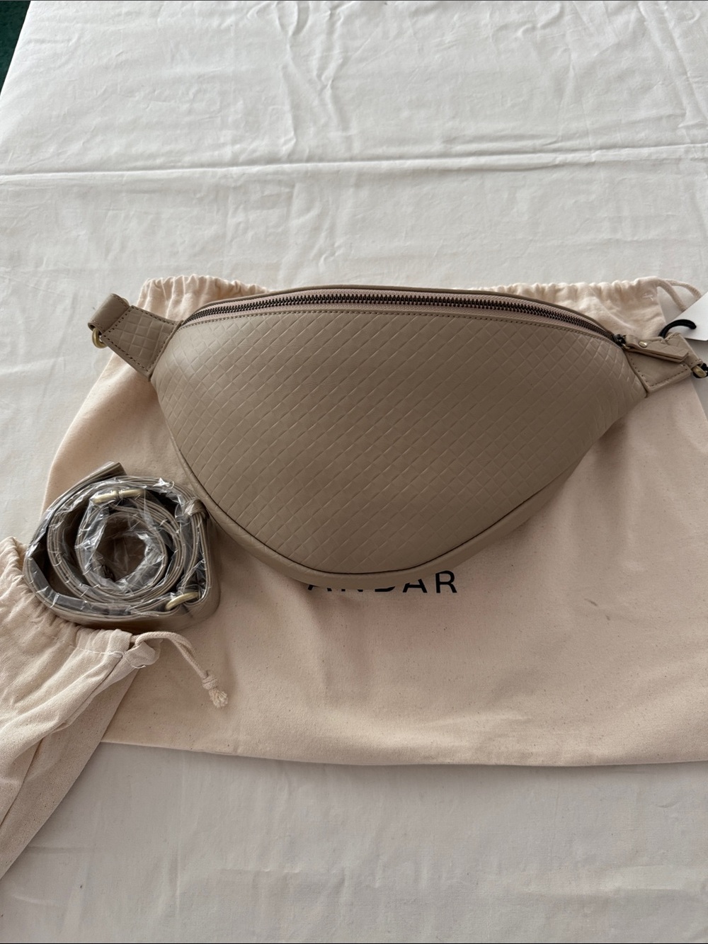 Andar Tatum Woven Leather Belt Bag